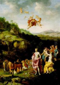 Mercury And Herse by Cornelis Van Poelenburgh