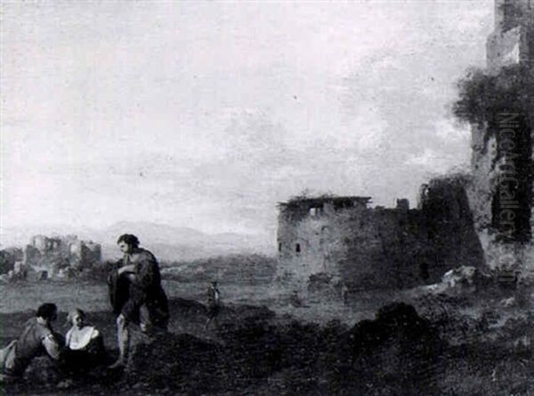 Le Repos Des Bergers Pres De Ruines Antiques - view 1