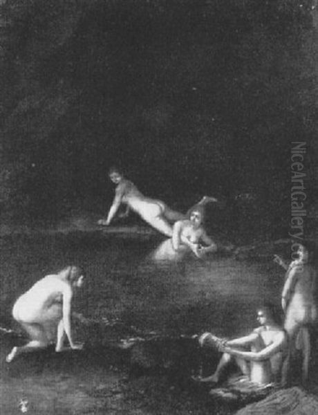 Nymphs Bathing In A Grotto - view 1