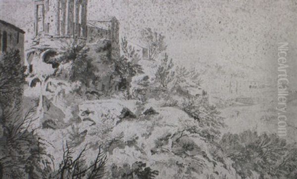 View Of An Italianate Landscape With Buildings In The Foreground - view 1