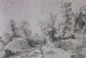 Travellers In A Landscape by Cornelis Van Poelenburgh