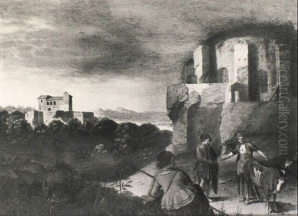 Figures By A Ruin - view 1