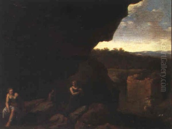 Felsenlandschft Mit Badenden Nymphen - view 1
