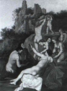 Satiro Con Ninfe by Cornelis Van Poelenburgh