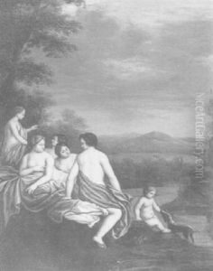 Diana And Her Nymphs Bathing by Cornelis Van Poelenburgh