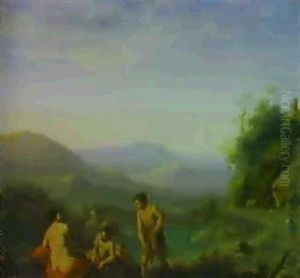 Landschaft Mit Badenden