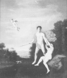 Venus And Adonis by Cornelis Van Poelenburgh