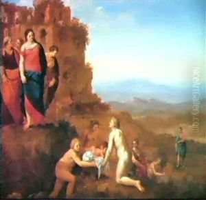 Die Auffindung Moses by Cornelis Van Poelenburgh