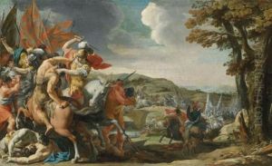 A Cavalry Skirmish by Charles Poerson