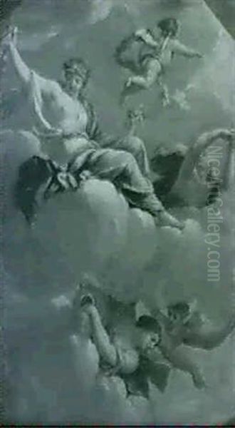 Etude De Plafond: Allegorie De Flore Et Zephyr - view 1