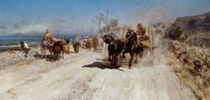 Pferderennen An Der Kustenstrase Neapels