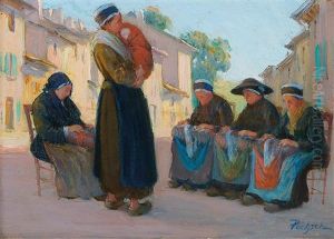 Les Brodeuses A Yssingeaux by Gustave Poetzsch
