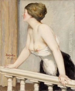 Nu A La Balustrade (voila L'avion) by Gustave Poetzsch