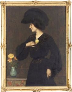 Portrait D"elegante De Profil by Gustave Poetzsch