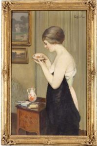 Jeune Femme Buvant Une Tasse De The Jeune Femme Buvant Une Tasse De The