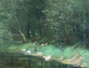 Ducks On A Riverbank by Geo Poggenbeek