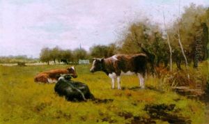 Cows At Pasture Near Kortenhoef by Geo Poggenbeek