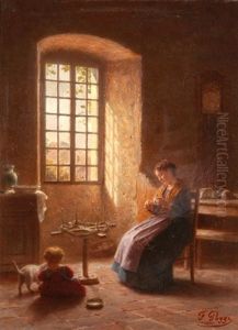 Interieur Mit Mutter Und Kind by Francois Poggi