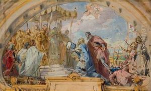 Bozzetto Per Le Decorazioni Del Duomo Di Genova (study) by Ludovico Pogliaghi