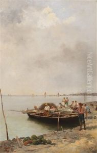 In The Venetian Lagoon by Giuseppe Pogna