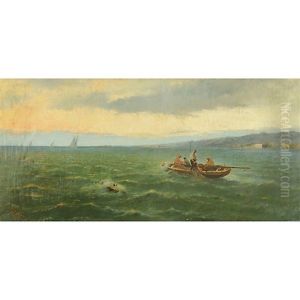 Grande Marina Con Pescatori by Giuseppe Pogna