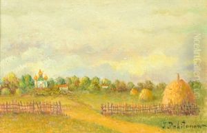 Landscape With Onion Dome In The Distance by Ivan Pohitonov