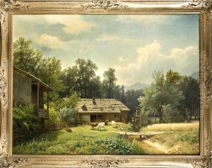 Bauerngehoft In Sommerlandschaft