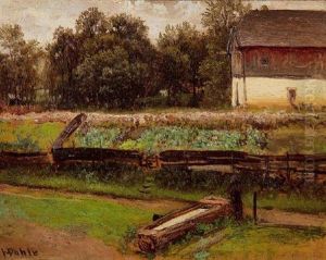 Gemusegarten Und Tranke Vor Einem Bauernhof
