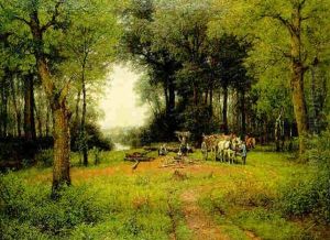 Faggot Gatherers In A Woodland Clearing