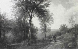 Pferdekarren Auf Der Landstrasse by Hermann Emil Pohle the Younger