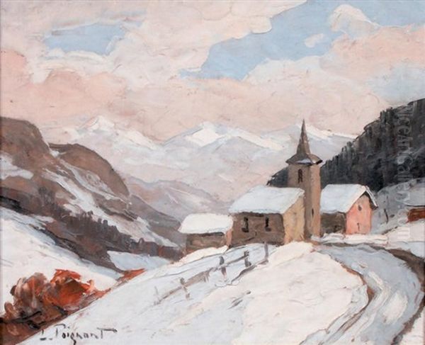 Hameau Et Son Eglise Sous La Neige - view 1