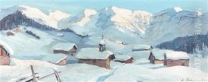 Hiver Aux Environs De Megeve by Lucien Poignant