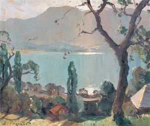 Vue De Lac En Montagne by Lucien Poignant