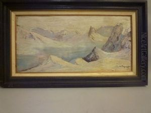 Paysage De Montage Enneigee by Lucien Poignant