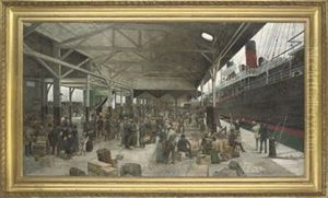 L'embarquement De La Normandie Au Havre by Theophile Ii Poilpot