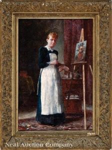 Marie Madeleine Seebold (1866-1948) At The Easel by Paul E. Poincy