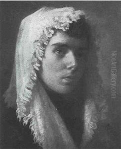 Portrait Of A Young Woman With A White Shawl Portrait Of A Young Woman With A White Shawl