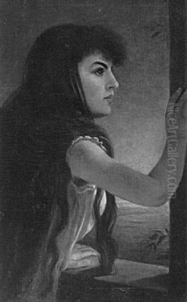 Portrait Of A Young Lady Looking Out The Window - view 1
