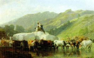 The Road From The Marble Quarries, Carrara by Charles H. Poingdestre