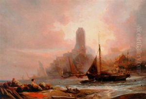 A Ship In A Normandy Bay In Rough Weather A Ship In A Normandy Bay In Rough Weather
