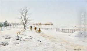 Sunlit Landscape In Winter, Zhabovshchizna Sunlit Landscape In Winter, Zhabovshchizna
