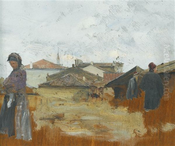 In The Village And A Woman Making Pottery (2 Works) - view 1