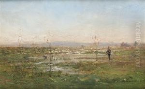 Hunting Scene (hunters And Their Hounds) by Ivan Pavlovich Pokhitonov