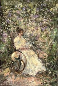 A Lady Seated In A Garden A Lady Seated In A Garden