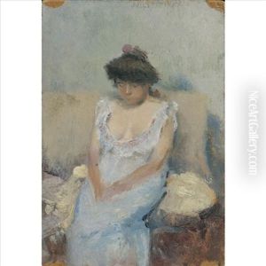 The Young Model (+ Landscape With House, Verso) by Ivan Pavlovich Pokhitonov