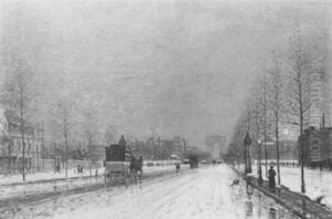 Animation Sur L'avenue Foch, En Fond, L'arc De Triomphe