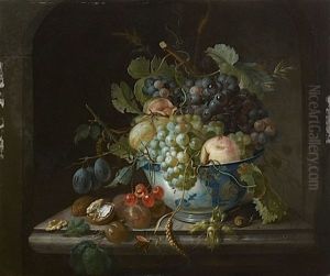 Nature Morte De Fruits Dans Une Coupe Wan-li Posee Sur Un Entablement (in 2 Parts) by Christiaen van Pol