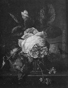 Nature Morte A La Corbeille De Fleurs Sur Un Entablement Nature Morte A La Corbeille De Fleurs Sur Un Entablement