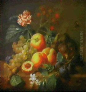 Nature Morte Aux Peches, Figues, Fraises Et Raisins