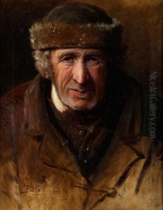 Portrait Eines Mannes Mit Pelzverbramter Kappe
